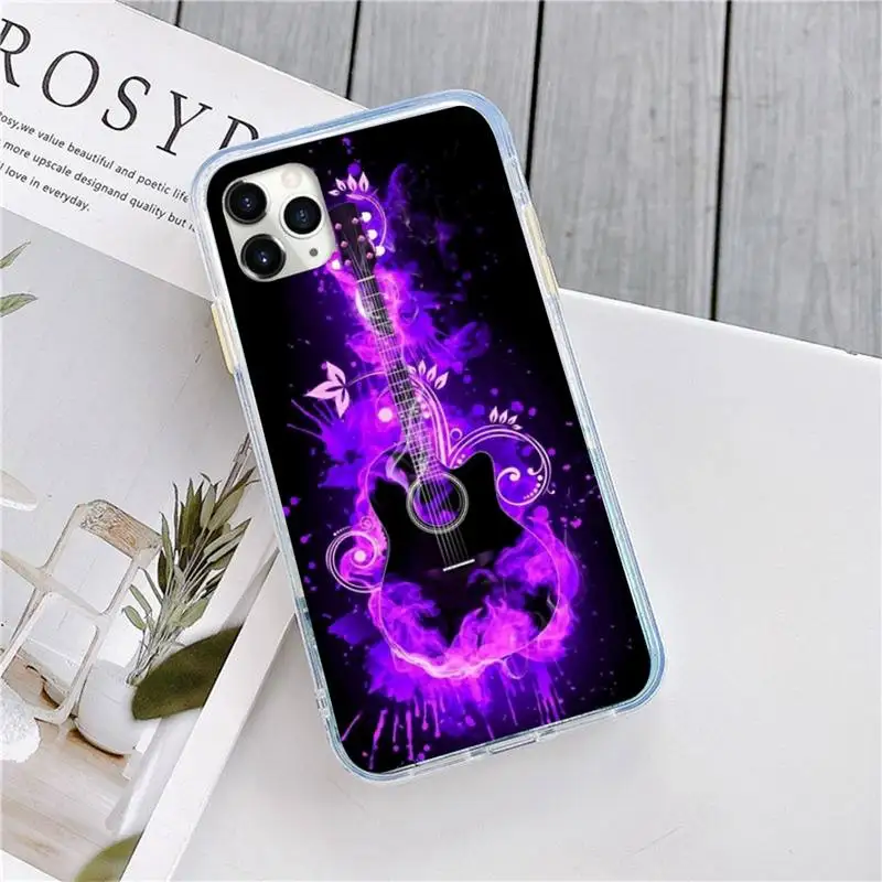 

Music Guitar art pattern high quality Phone Case coque shell for iPhone 11 12 pro XS MAX 8 7 6 6S Plus X 5S SE 2020 XR