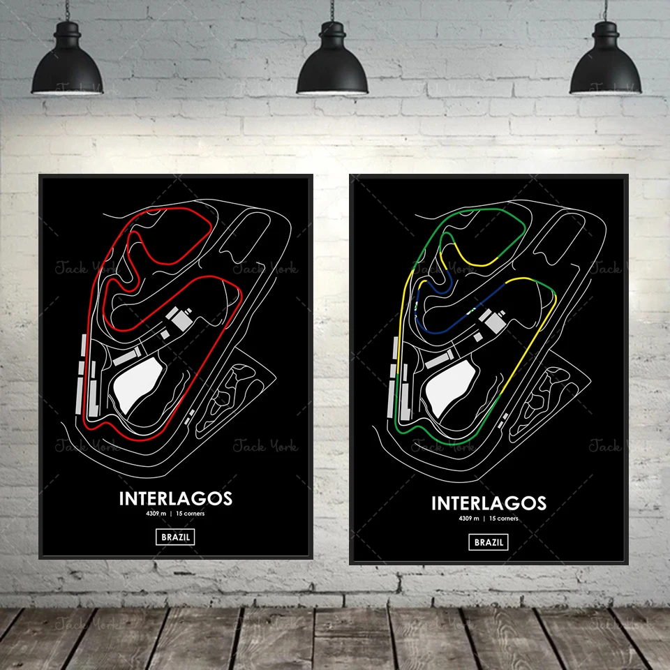 

Interlagos - Brazil Track Map Poster