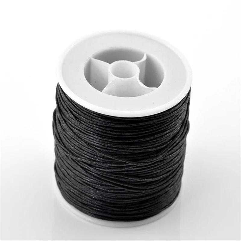 

80 Meters Doreen Box Black Waxed Cotton Cord 0.5mm Dia. for DIY Bracelet/ Necklace Jewelry Making Accessories (B21508)