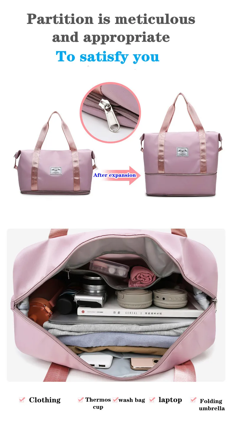 

Large Capacity Double-Layer Men's and Women's Travel Bag Dry and Wet Separation Trolley Case Handbag Fitness Yoga Shoulder Bag