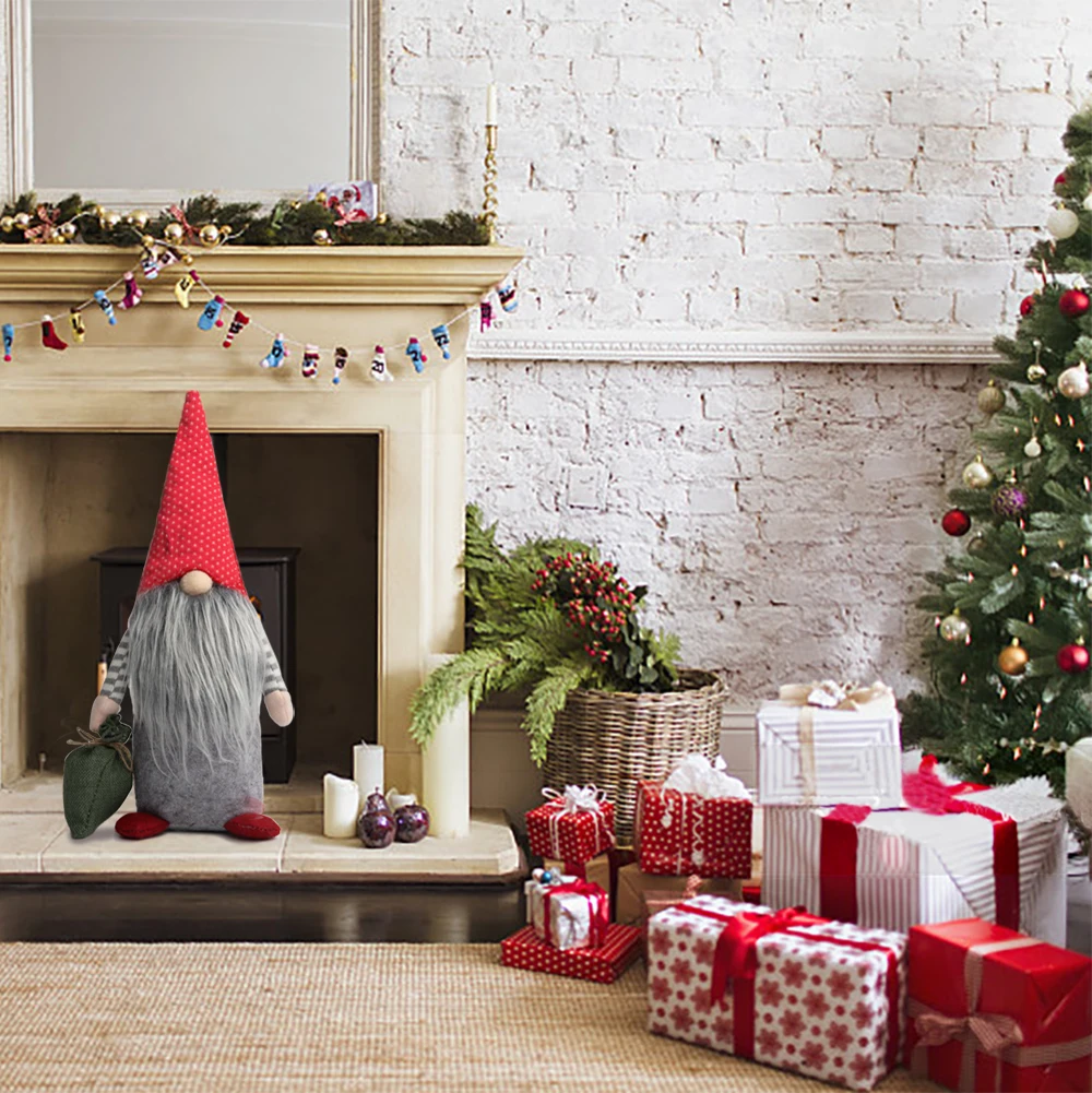 15inch Creative Christmas Swedish Gnome gift bag Tomte Gonme Large Stuffed Toy Elf Christmas Decoration For Home New Year Decor