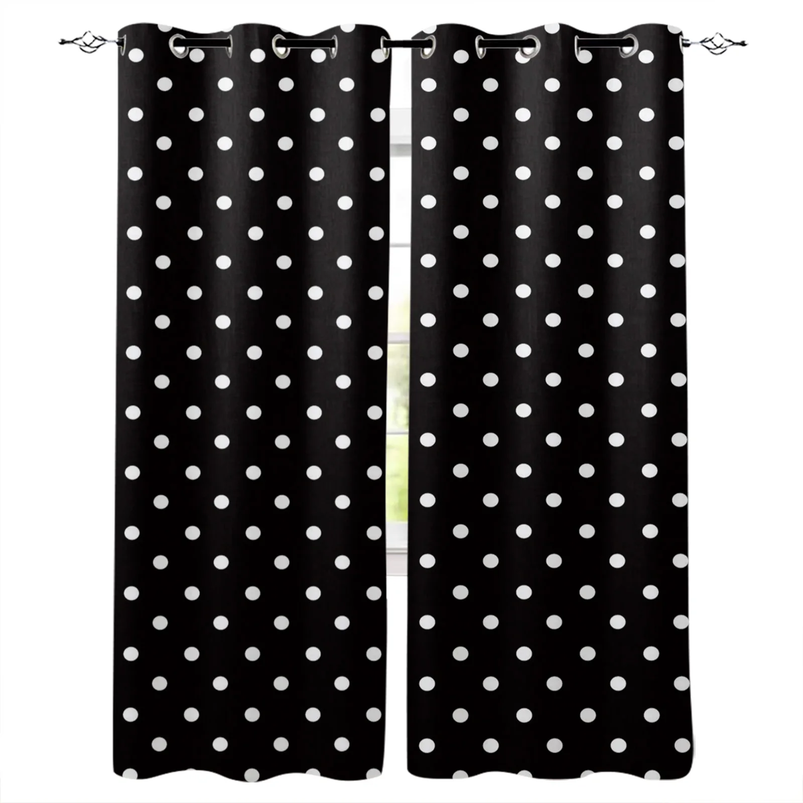 

Polka Dot Black And White Simple Blackout Curtains For Living Room Window Curtains For Bedroom Kitchen Curtains Drapes Blinds