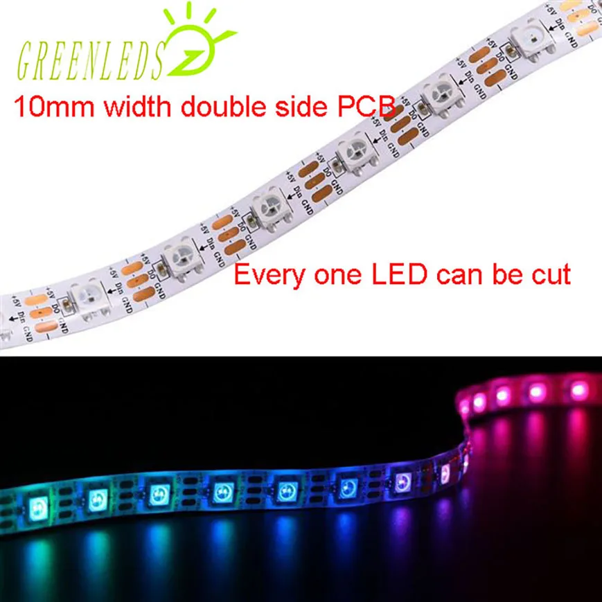 Светодиодные ленты IP20/67 60LED s на метр 2813IC RGB Pixel Color 14 4 Вт/м DC5V гибкие с гарантией 3
