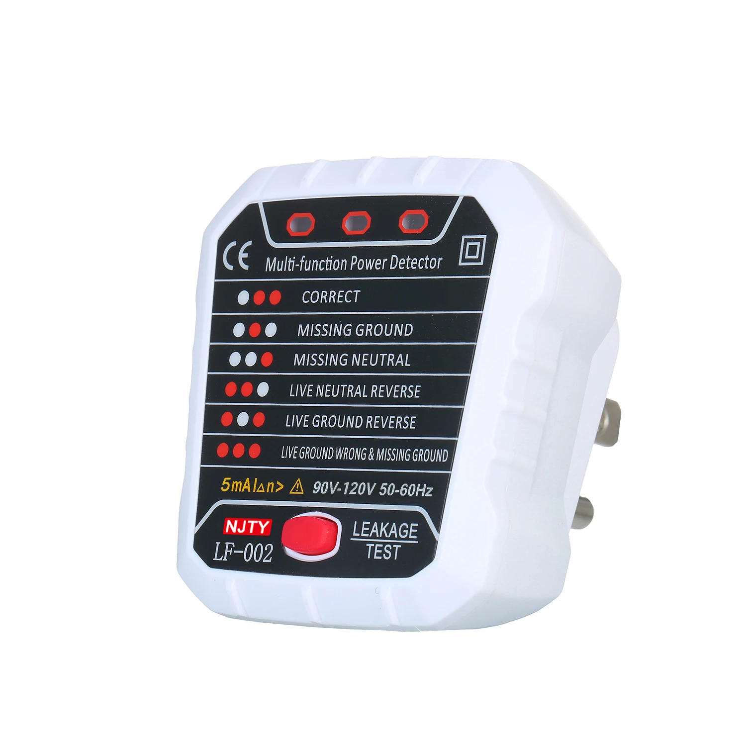 Тестер розеток NJTY автоматический нейтральный детектор полярности заземления