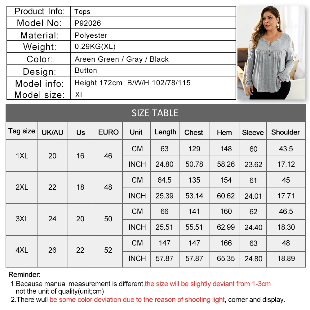 Женская футболка с круглым вырезом кружевная простроченная большого размера