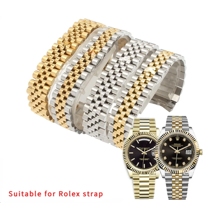 

For Rolex Strap Log Type Oyster Perpetual Week Calendar Type Stainless Steel for Rolex Watch Bracelet Men and Women Watch Bands