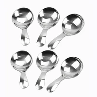 6 pcs stainless steel short handle spoons mini salt spoons condiments spoon dessert spoon tea coffee spoonssilver