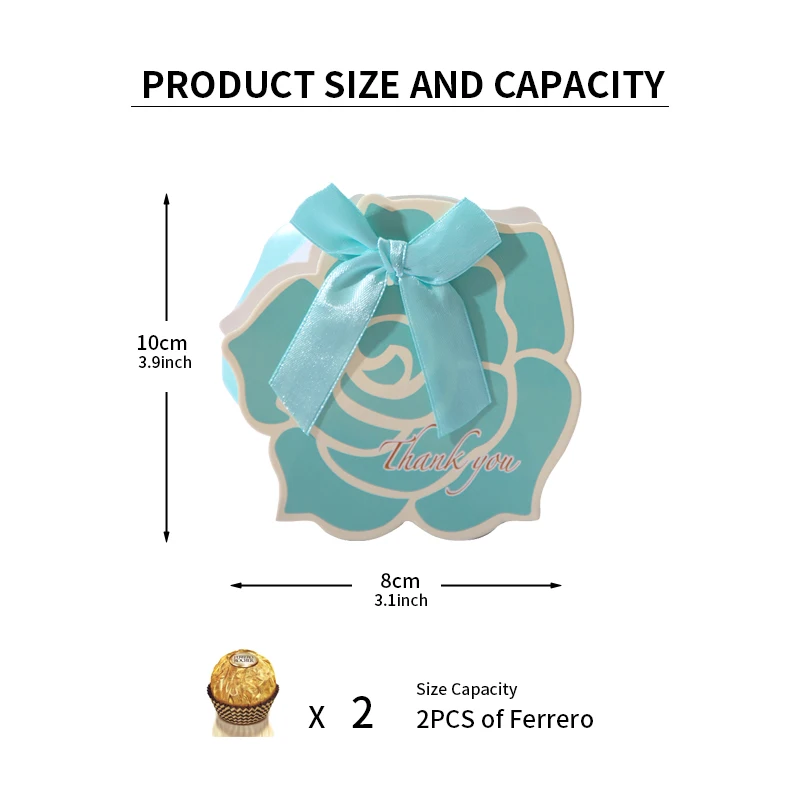 Мятно-зеленая Цветочная коробка для свадебных сувениров гостей 20/50/100 шт. большой