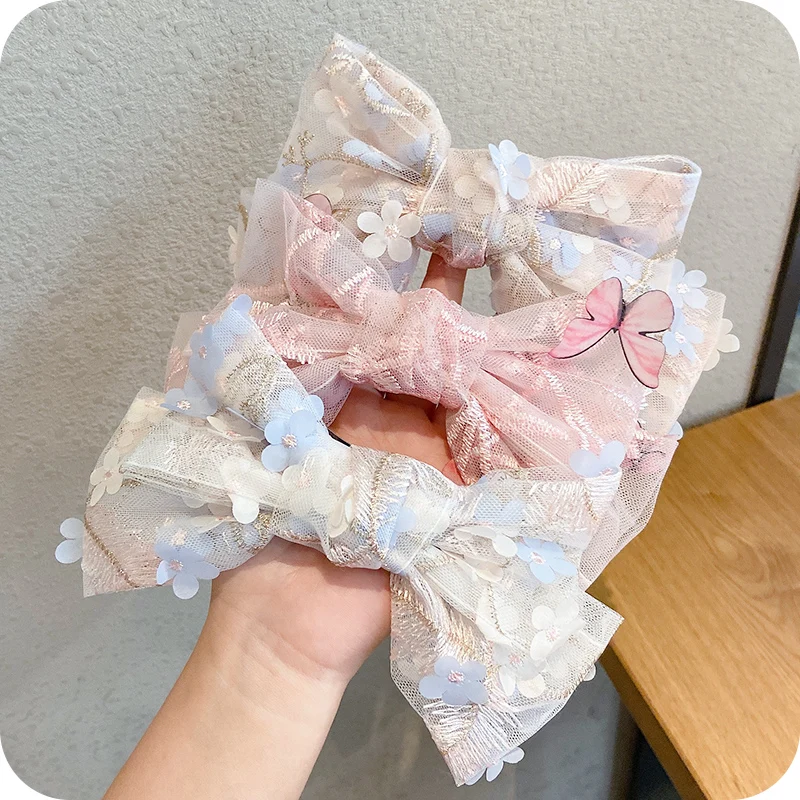 

Интернет-авторитетная кружевная заколка для волос с большим бантом в южнокорейском стиле Ins заколка для волос волшебный головной убор в сти...