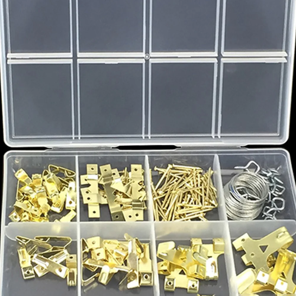 

177PCS Picture Hooks Frame Hanger Heavy Duty Picture Frame Hanging Kit with Nails for Wall Mounting