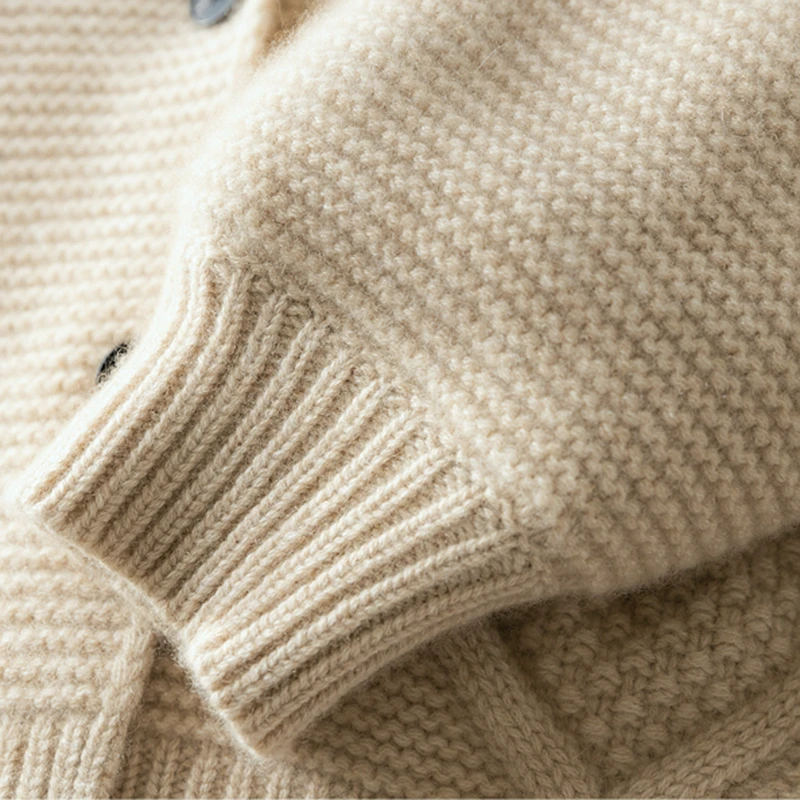 

100% Cashmere Cardigan Women Casual Style 4 Colors Solid Knitted Sweater Ethnic V Neck Single-breasted Long Sleeves New Fashion
