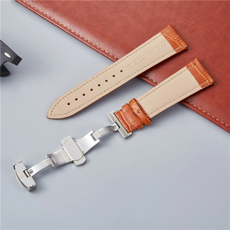 Рельефный ремешок с бамбуковым узором из телячьей кожи двойной