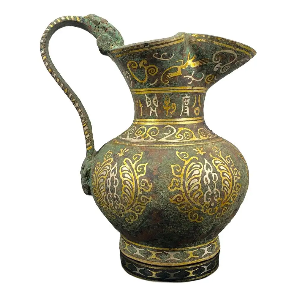 

LaoJunLu династия Хань Золото Серебро Бронза он горшок имитация античная бронза шедевр коллекция одиночной китайской традиционной