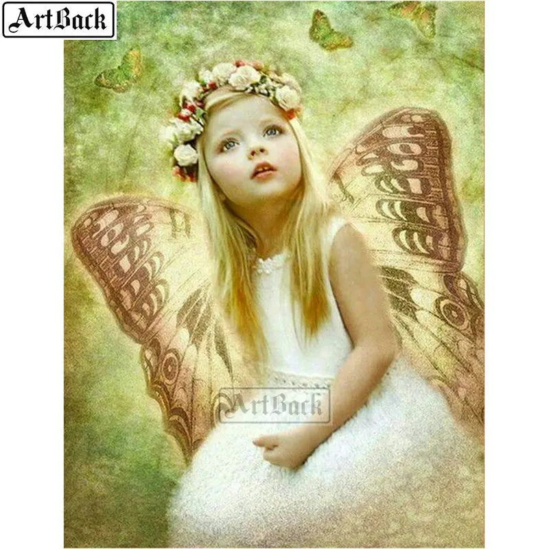 

5d diamond painting angel baby full square landscape diamond mosaic sticker diamond embroidery home decoration