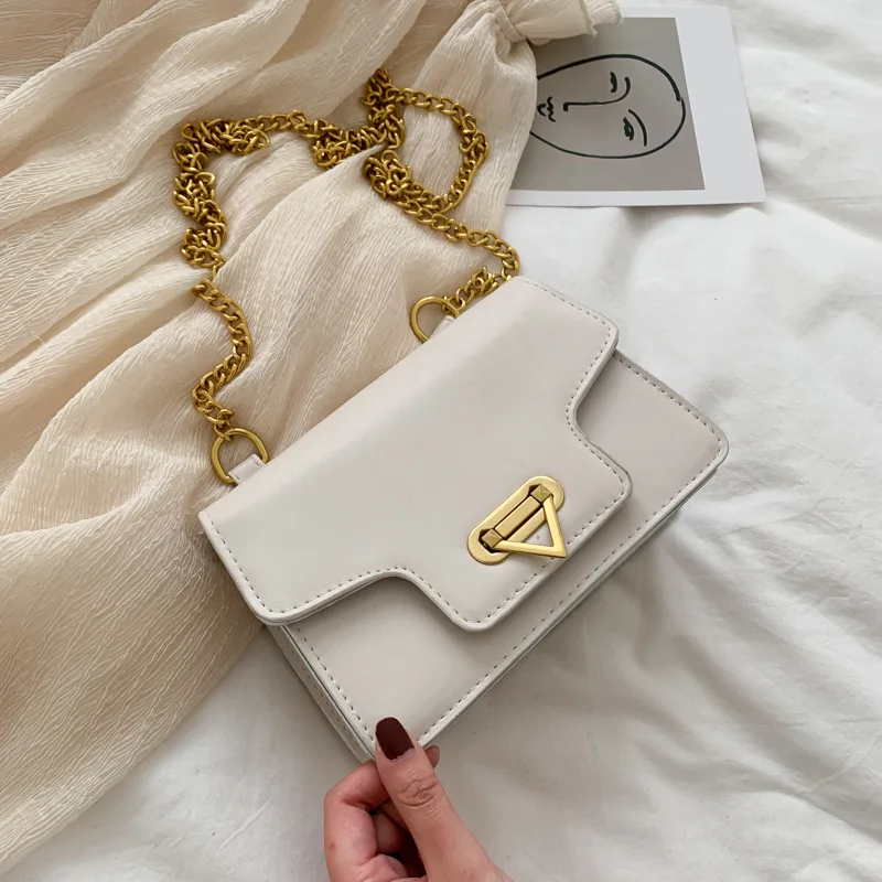 

New ladies bag students all-match single shoulder messenger bag multifunctional hardware lock chain small square bag female bag