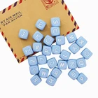 Chenkai, 1000 шт., 12 мм, без бисфенола А, силиконовые бусины с синими буквами, Прорезыватель сделай сам, детская пустышка, ожерелье, Прорезыватель зубов, сенсорные игрушки, аксессуары