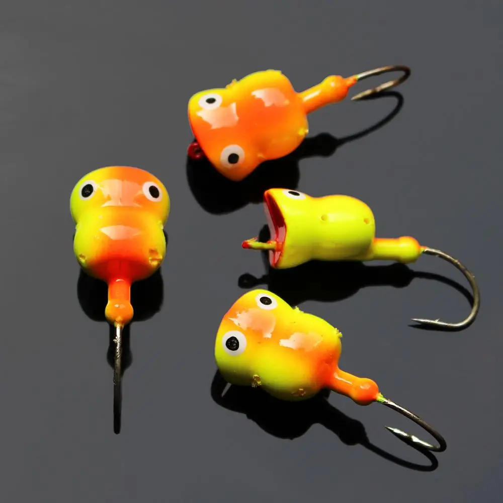 

Tigofly 6 pcs/lot Hard Foam Head Hook Orange Frog UV Popper Topwater Floating Pike Bass Fly Fishing Tying Materials Flies Lures