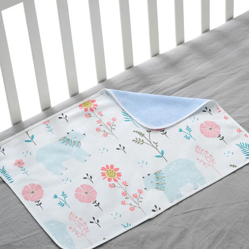 

Baby Changing Mat Organic Colored Cotton + Waterproof EVA Layer Bebe Waterproof Changing Urine Pad Bed Sheets for Newborn