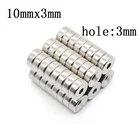 3060600 шт.лот дисковый магнит 10x3 (Код: 103) с отверстием N35 потайные постоянные магниты для динамика
