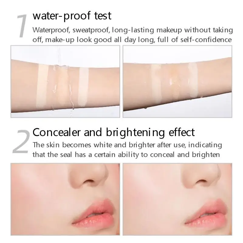 Прозрачная прессованная пудра LANQIN с соевым молоком стойкая масляная основа для