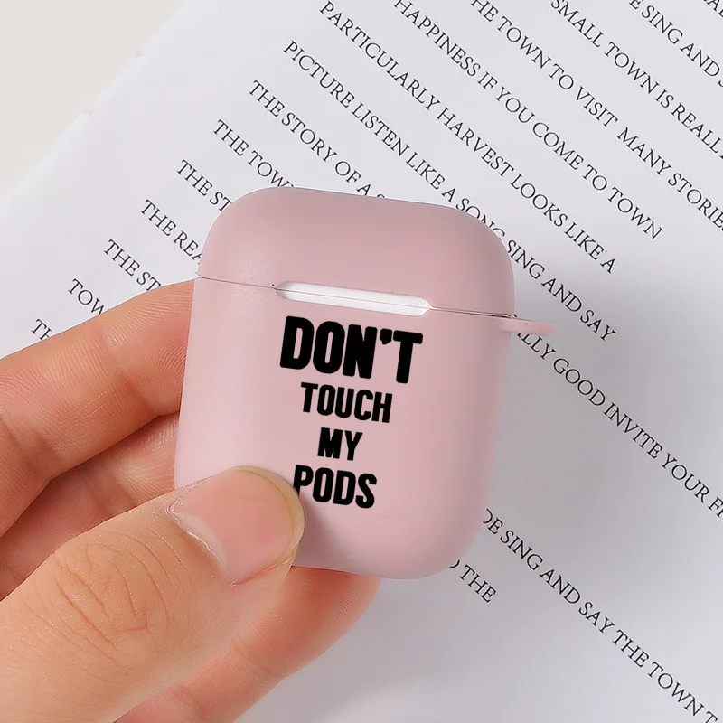 Мягкий силиконовый чехол для наушников s Apple Airpods роскошный простой текстовый 9