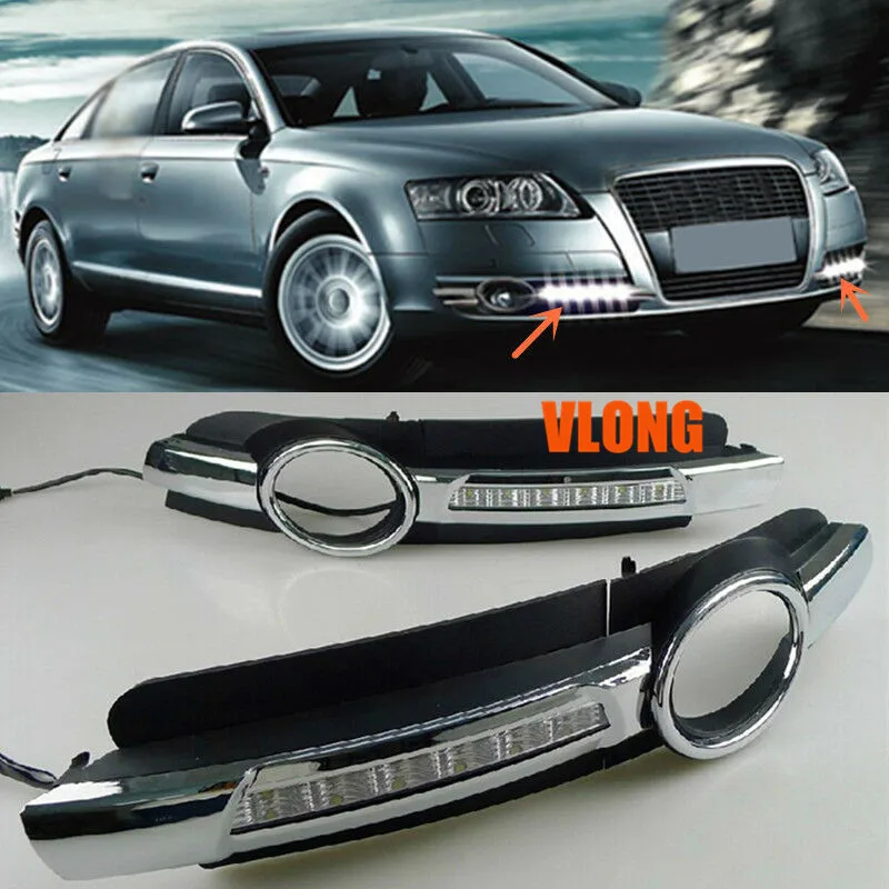 Для Audi A6 C6 2005 2006 2007 2008 без ошибок дневного света светодиодный DRL противотуманная