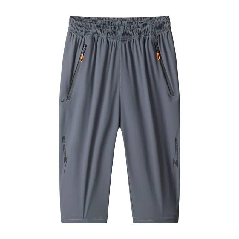 

Breathable Knee-length Men Casual Sports Shorts Fitness Hiking Jogging Pants Plus SizeM-8XL Summer Ice Silk Short Pants Breeches
