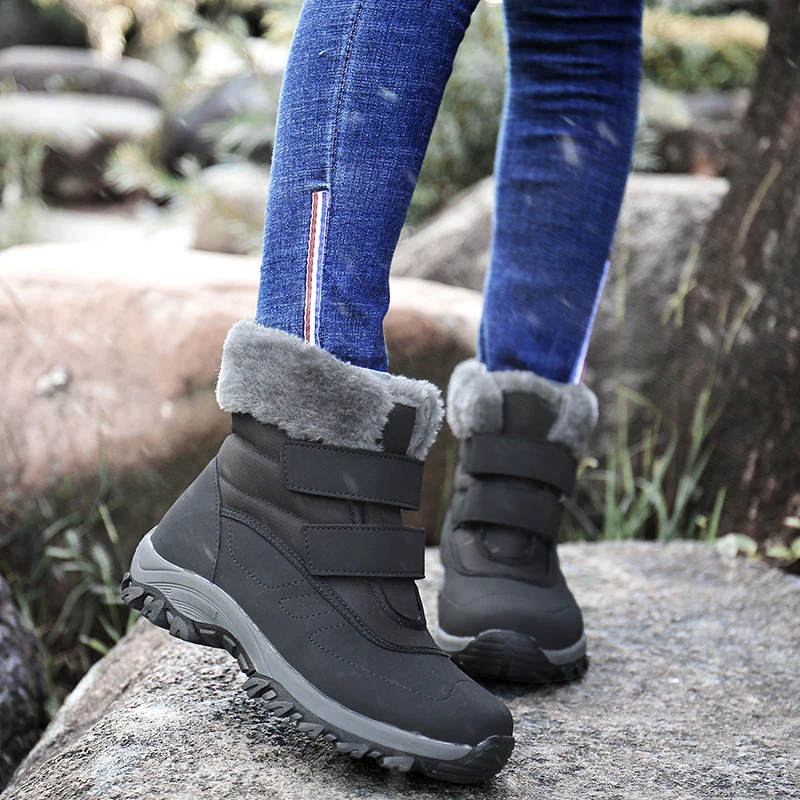 STQ/зимние женские ботильоны Женские зимние ботинки на меху с плюшевой стелькой