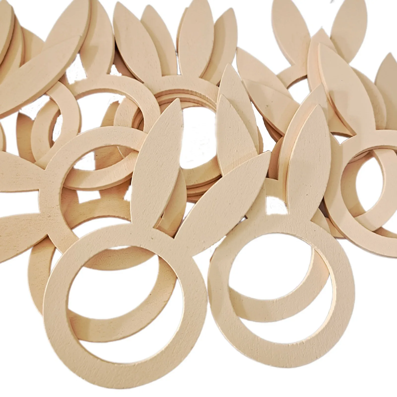 

10PCS Novelty DIY Rabbit Handmade Wood Easter Napkin Ring Decoration For Easter Party Dinner Table Wooden Decor Supplier 2021
