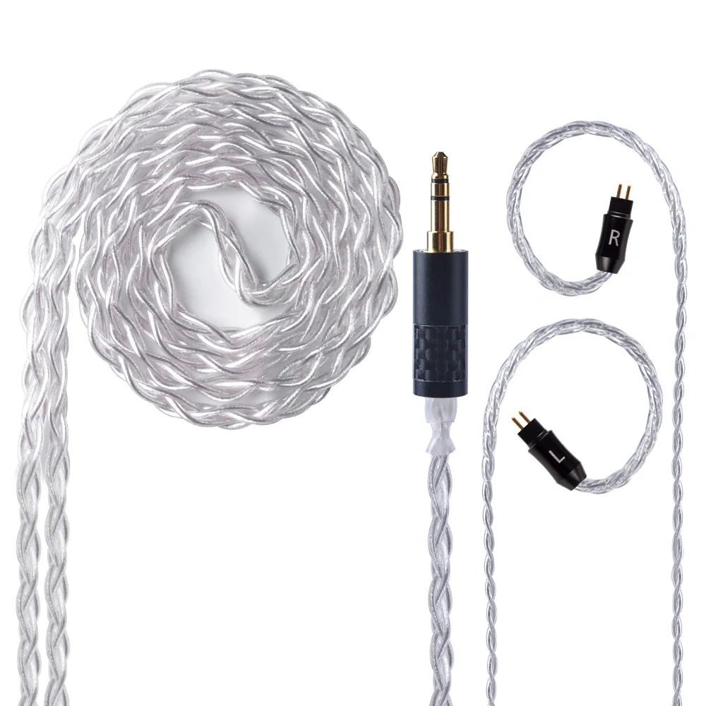 UPOCC Litz 28AWG 7N одиночный Кристальный Медный Серебряный кабель 2,5/3,5/4,4 мм сбалансированный кабель для наушников с MMCX из Тайваня для HQ8 HQ10 - Цвет: 2P3.5