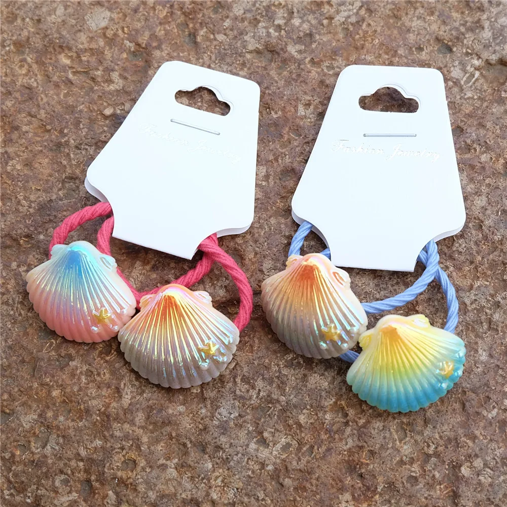 Детские цветные ракушки резинки для волос милые головные уборы девочек
