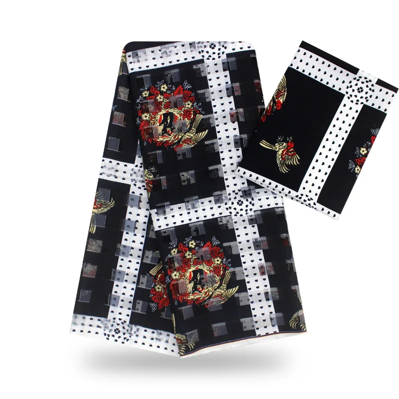 Цифровая шелковая ткань органза 3 ярдов + из шифона ankara африканская с принтом