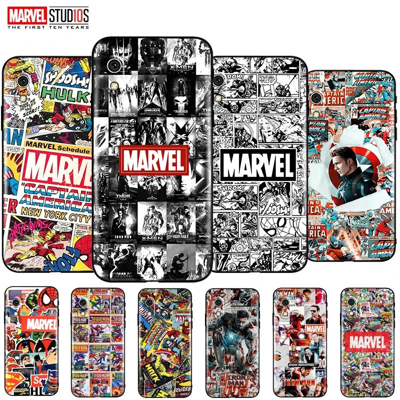 

Phone Case For Xiaomi Redmi 7A Soft Funda Cover Marvel Avengers Comics Iron Man SpiderMan Hulk Thor Venom