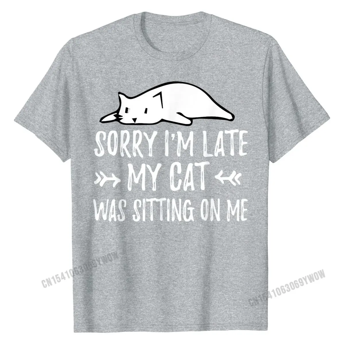 Футболка с забавной кошкой извините я опоздал моя кошка сидела на мне летняя