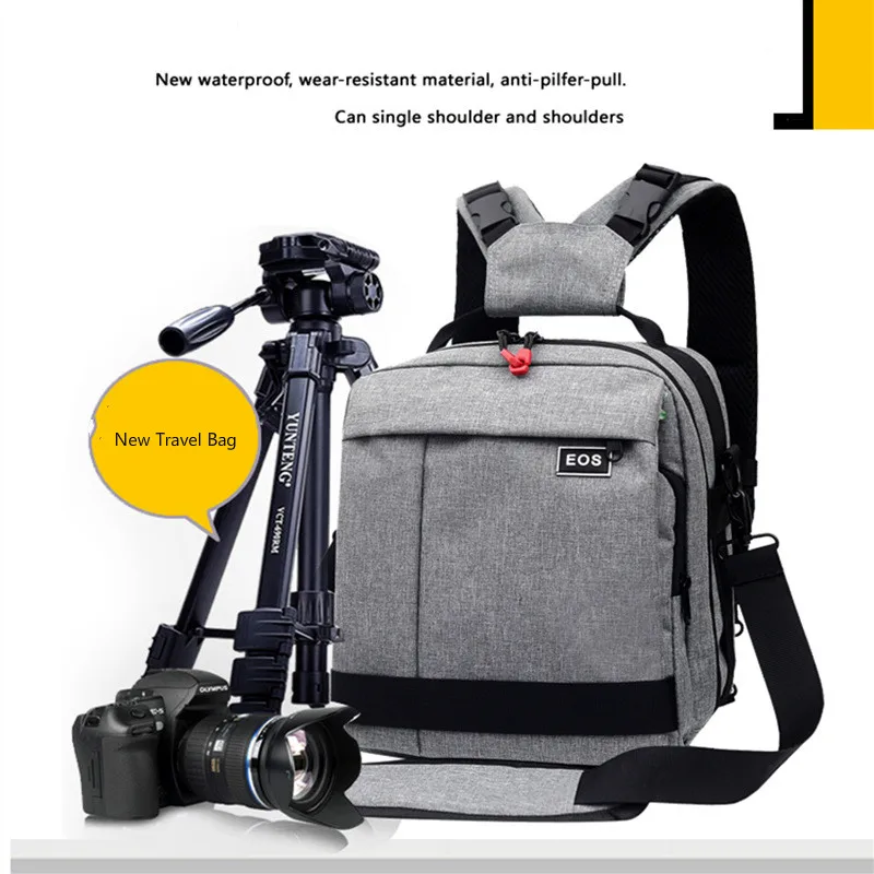 Camara Backpack for Men College Student Bookbag Outdoor Travel Bag Design for Camera Fashion High Capacity Satchel Grey