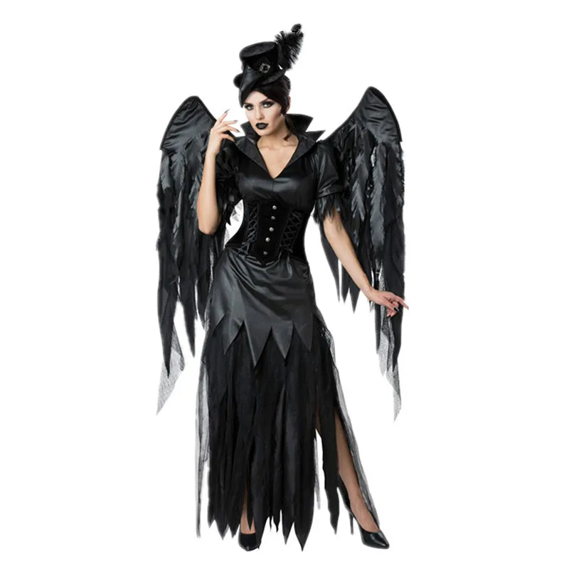 Новинка 2019 костюм для косплея Хэллоуина ролевых игр девушек Черный ангел