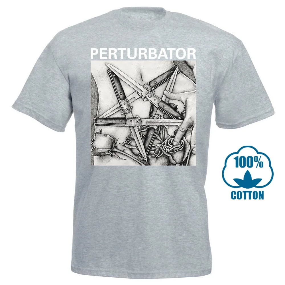 Пертурбатор Pentaknife M Xl Официальная футболка темная волна Synthwave Tour футболка - Цвет: Серый