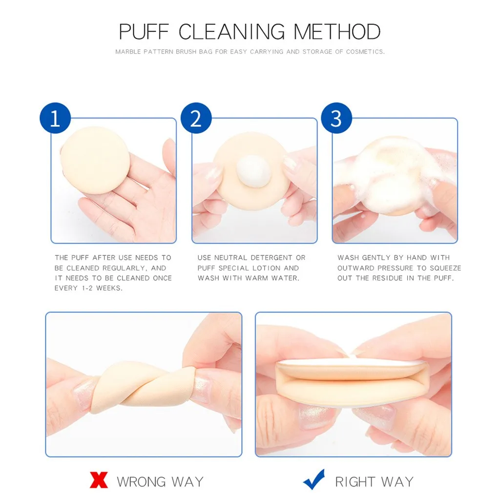 

3Pcs Air Cushion Puff Remover Soft Powder Towel Face Cleansing Makeup Sponge For BB CC Cream Contour Facial Smooth Make Up 10.21