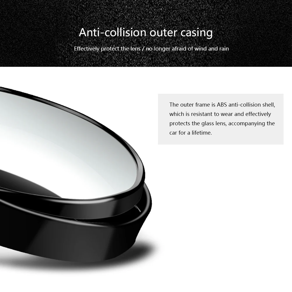 Зеркало заднего вида с поворотом нажимной на 360 градусов маленькое круглое