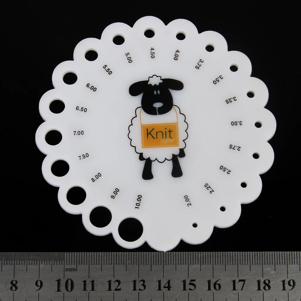 Круглая вязанная игла измерительная линейка размер инструмента 2 0 мм 10 для