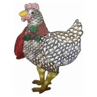 solar christmas ground lights large outdoor decorative ornaments with hollowed out metal chicken christmas outdoor decor for y