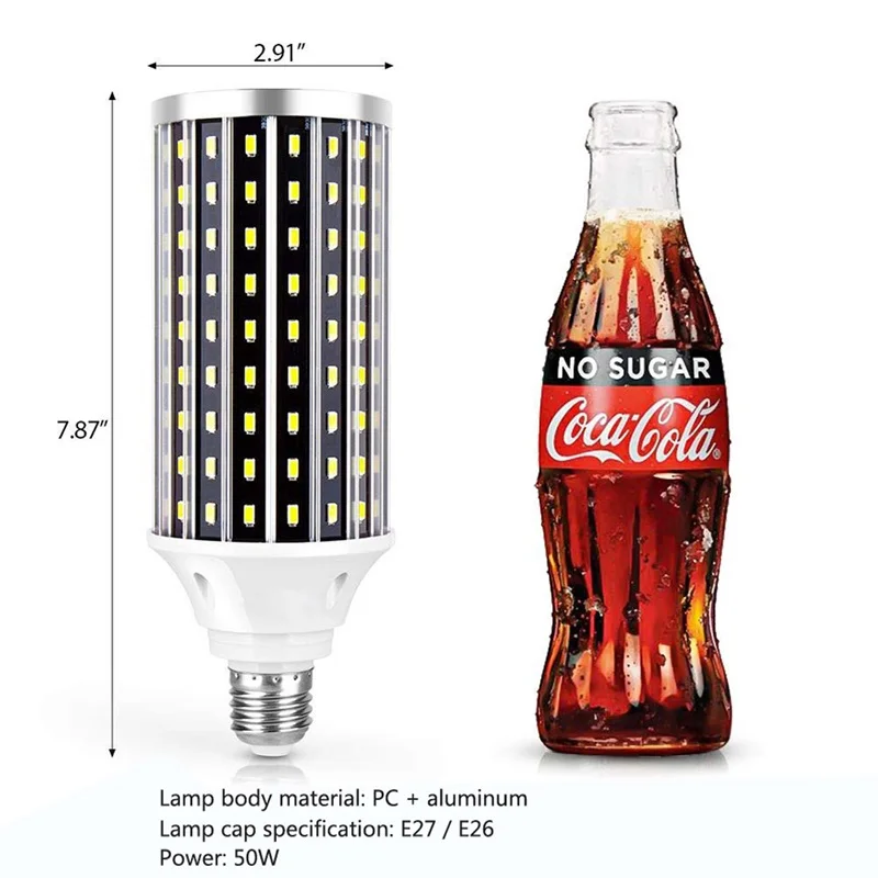 

OUFLA LED Corn lamp high power E27 E26 50W highlight suitable for factory workshop warehouse supermarket shopping mall