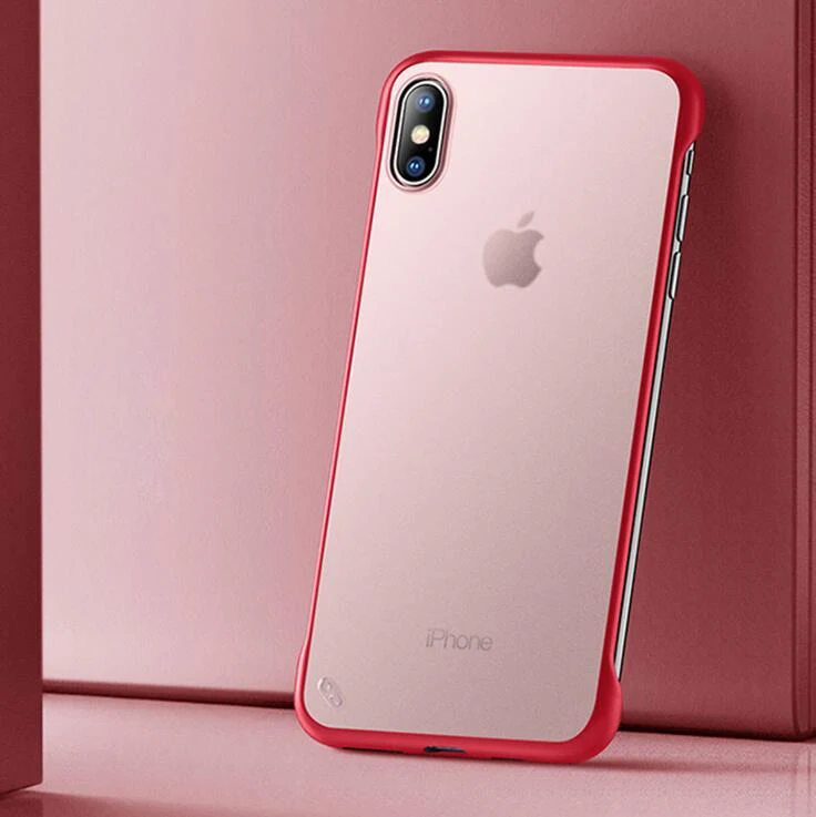 Red Матовый Прозрачный чехол для телефона без оправы для iphone 7, 8, 6, 6 s, 6 s Plus, чехол для Apple Coque, iphone XR, X, XS, Max, 11 Pro, Max, чехол - Цвет: Red
