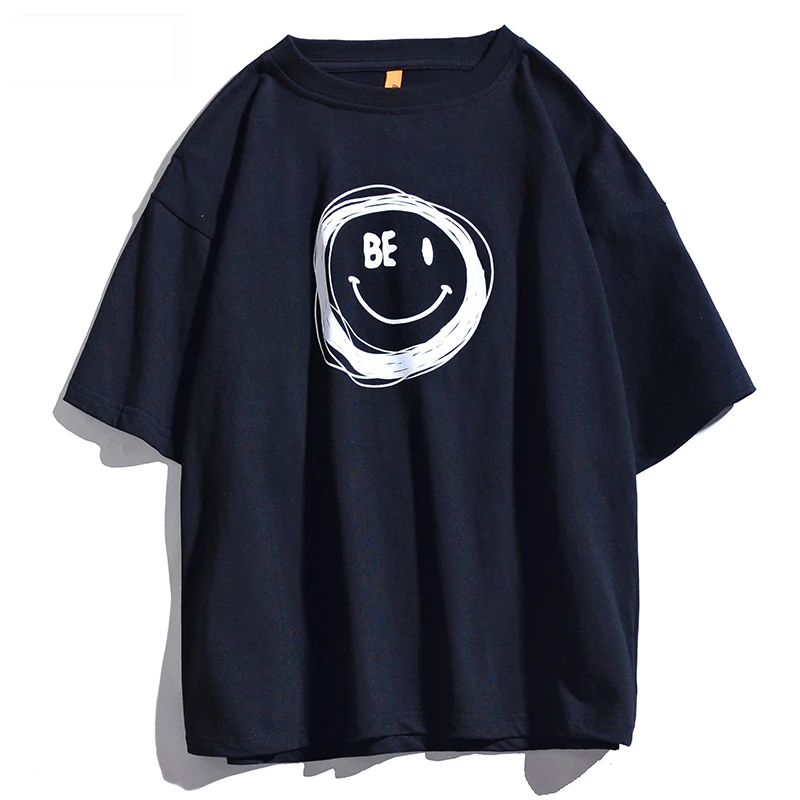 

2021 Summer Dissolved Short Sleeved T-shirt Women's Round Neck Letter Tide Brand High Street BF Wind Couple Cotton top Tees