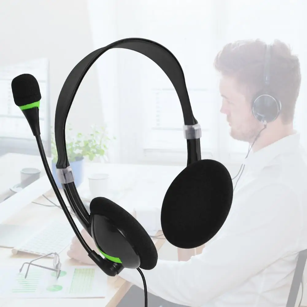 USB игровая гарнитура С микрофоном колл-центра для офиса наушники Проводная