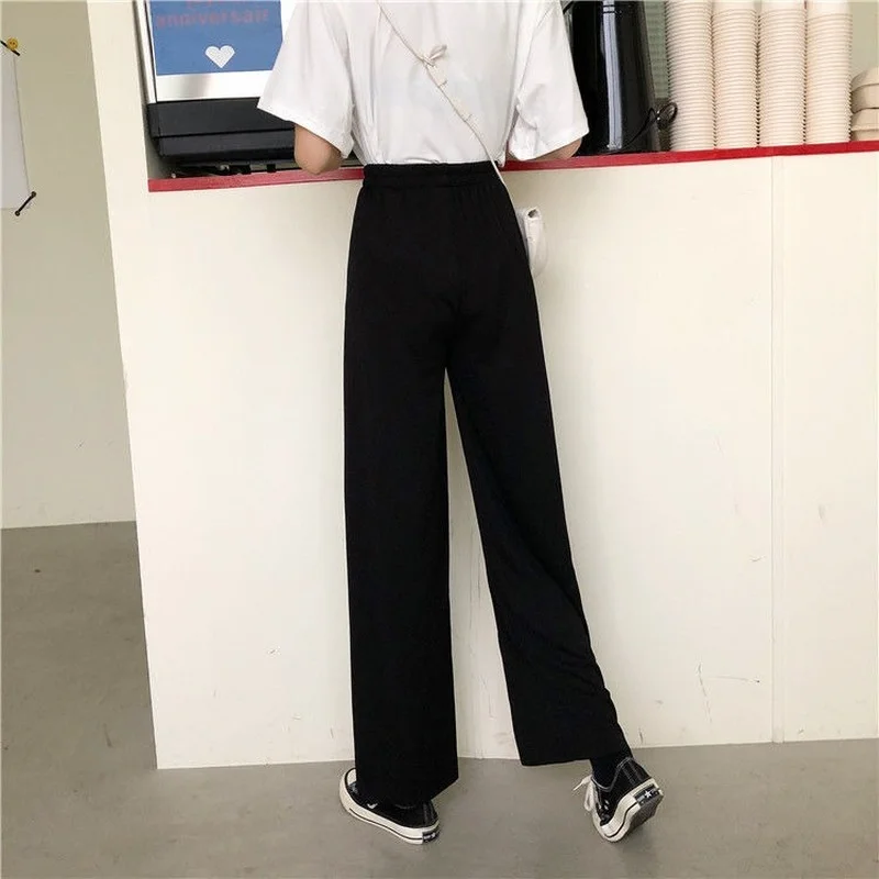 

Casual Pants Women Summer Wide Leg Trousers Loose All-match Breathable Mujer Fashion Streetwear High Waist Harajuku Simple Solid