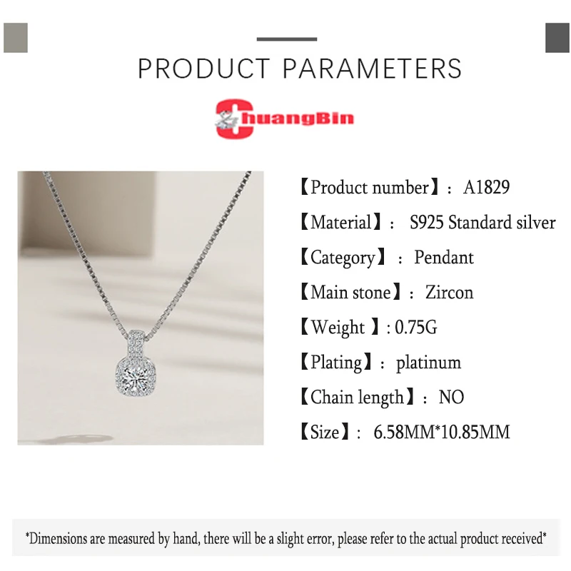 

Genuine S925 sterling silver circle pendant occident trend zircon ladies gift simple Geometry pendant silverware jewelry