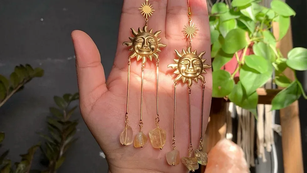 

Celestial Sun Earrings Celestial, Crystal, Witchy, Esoteric, Alternative, Nugoth, Gothic