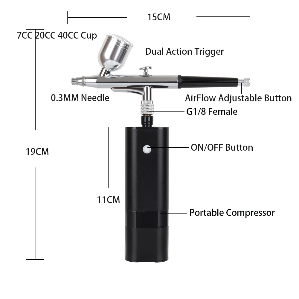 TM80-131 беспроводной Перезаряжаемый Аэрограф высокого давления с компрессором для
