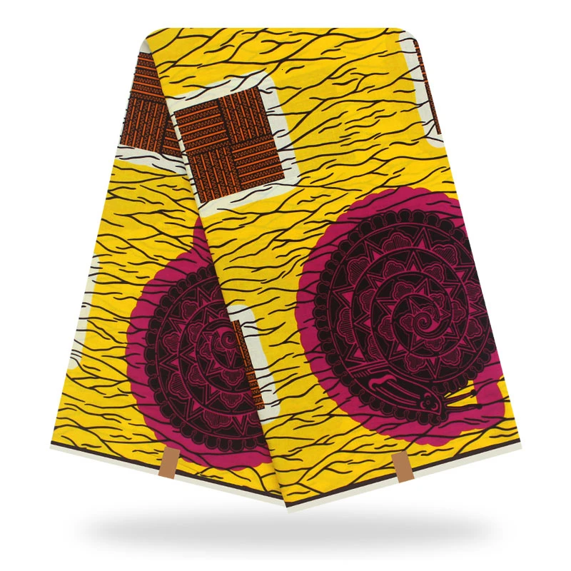High Quality Cotton Fabric African Ankara Veritable Wax Cloth Veritable Wax African Real Dutch Wax 6yards/piece For Wedding - Цвет: as picture